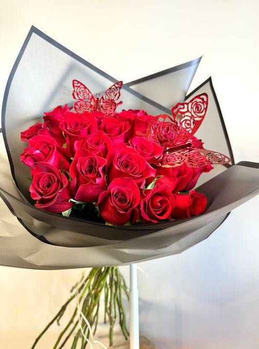 Two Dozen Red Roses Wrapped