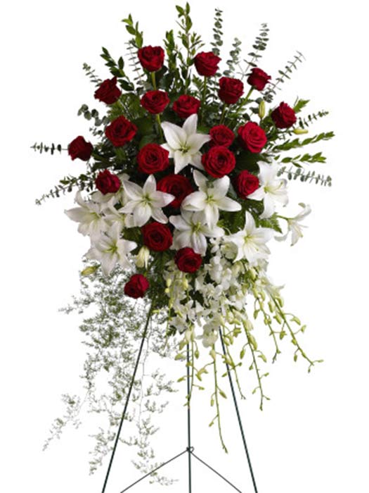 Red and White Standing Spray